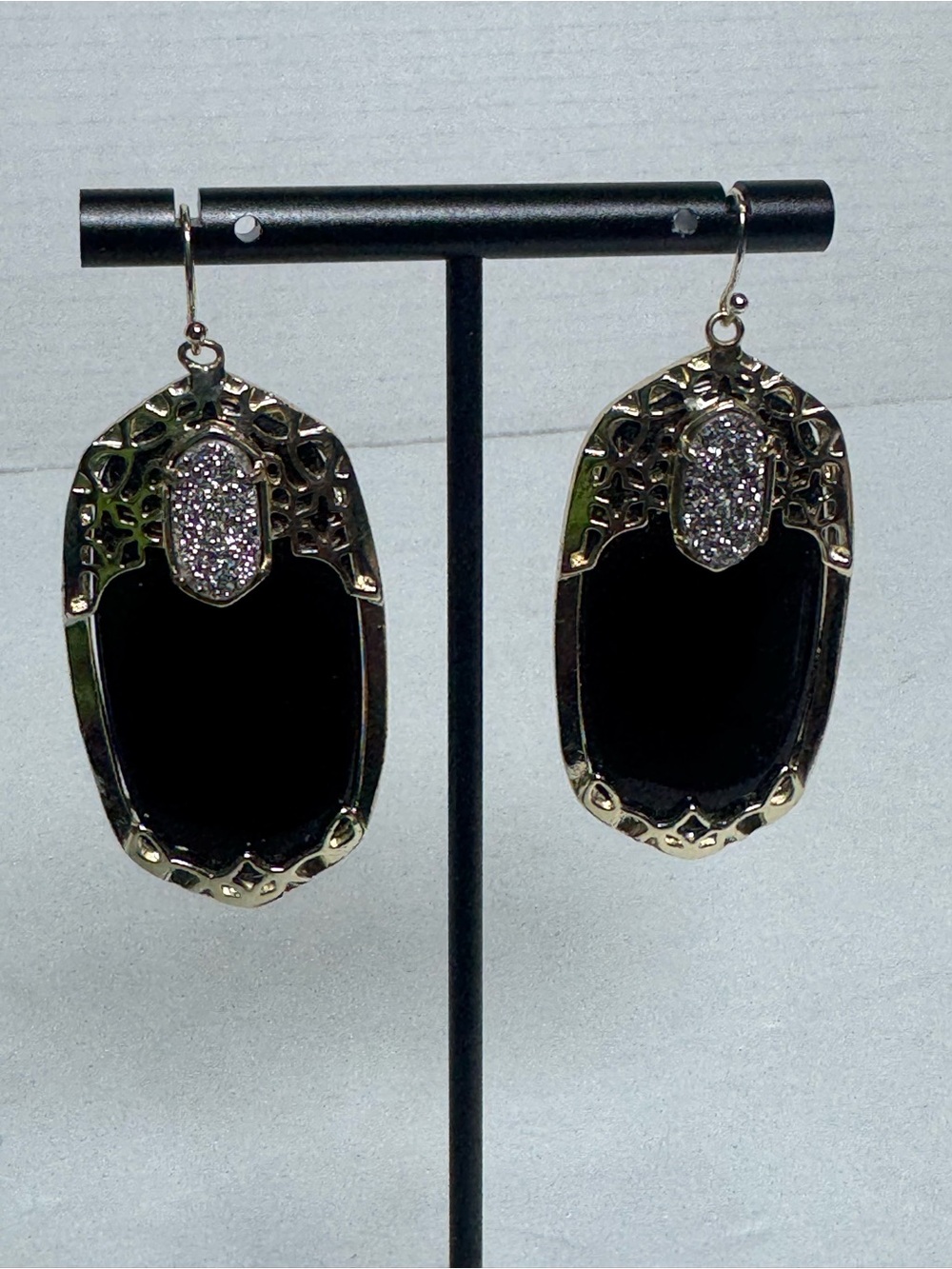Kendra Scott‎ Black Gold Deva Earrings with Drusy